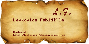 Levkovics Fabióla névjegykártya